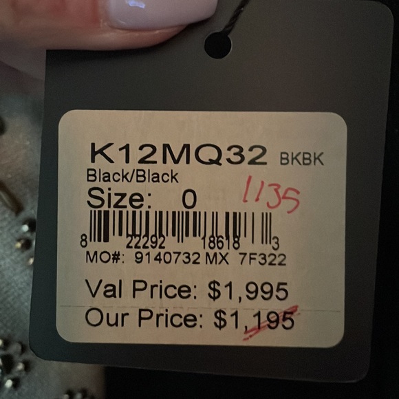 St. John Evening long black dress with embedded lace. - Picture 7 of 7